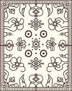Classic Floral Motif Outline Rug