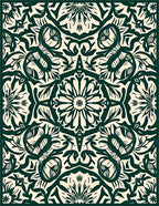 Classic Floral Intricate Symmetry Design Rug