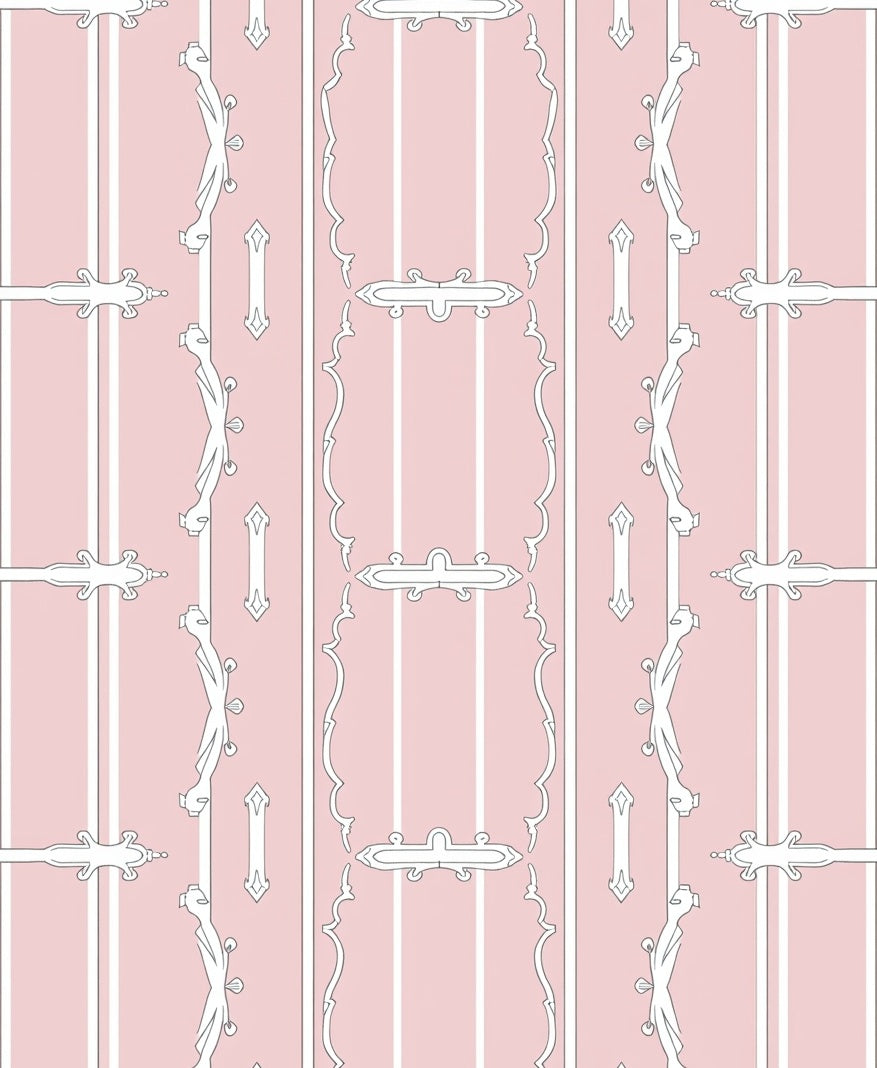 Decorative Pink Striped Classic Pattern Rug