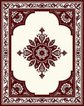 Maroon Cream Ornate Floral medallion Rug