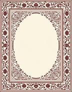 Ornate Floral Swirl Frame Design Rug