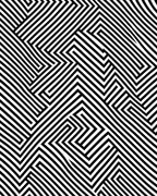 Sharp Black White Geometric Maze Rug