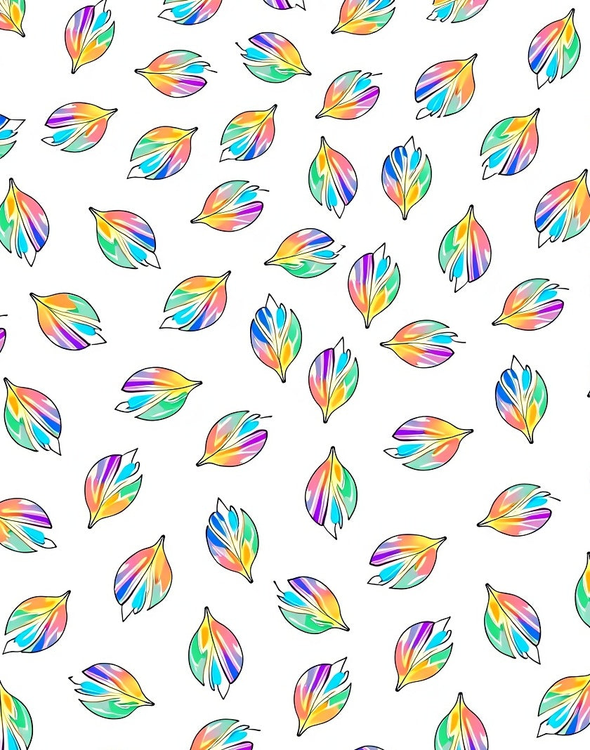 Colorful Abstract Leafy Pattern Rug