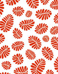 Classic Red Leaf Pattern Rug