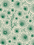 Delicate Green Floral Pattern Rug