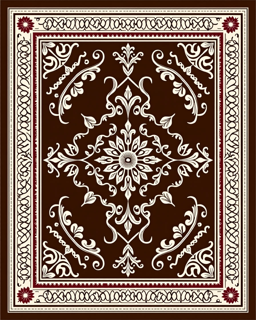 Classic Floral Swirl Pattern Rug