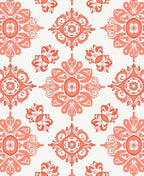 Coral Floral Medallion Pattern Rug