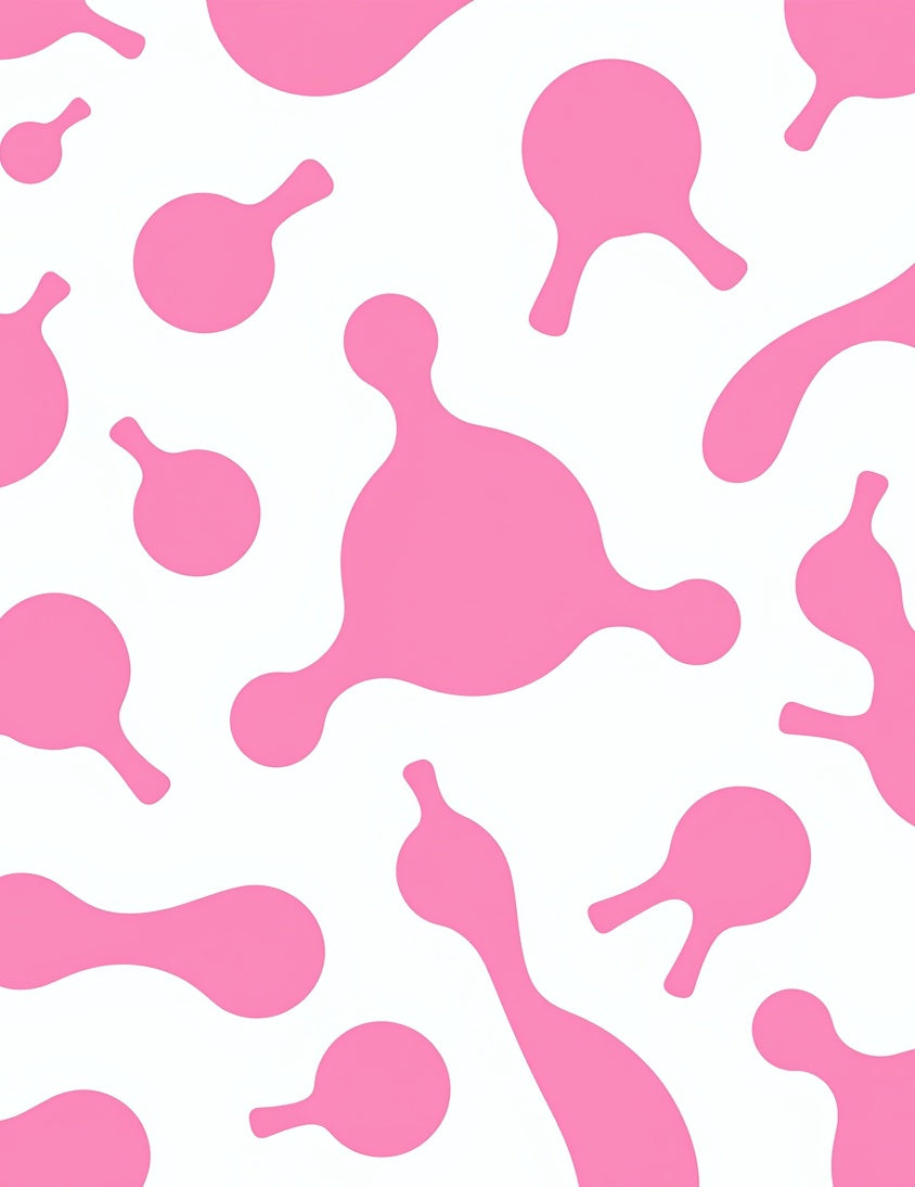 Pink Blob Abstract Pattern Rug
