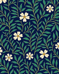 Dark Floral Vine Pattern Rug