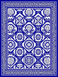 Lace Inspired Blue and White Pattern Rug