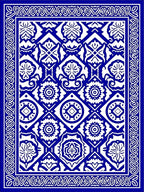 Lace Inspired Blue and White Pattern Rug
