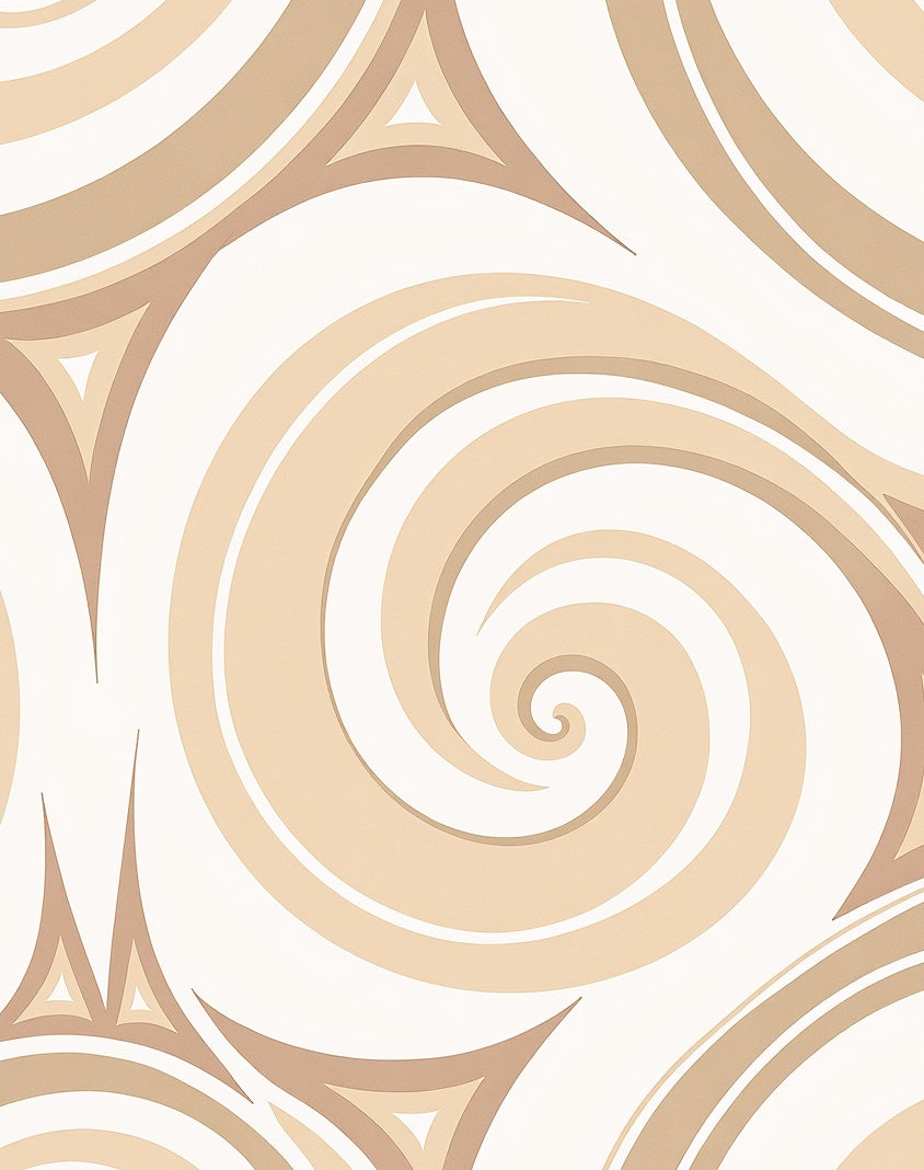 Neutral Swirls and Triangles Pattern Rug