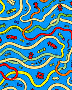 Playful Car and Skateboard Road Adventure Rug