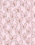 Delicate Pink Butterfly Pattern Design Rug