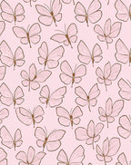 Delicate Pink Butterfly Pattern Design Rug