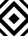 Black White Geometric Diamond Pattern Rug