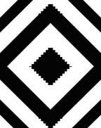 Black White Geometric Diamond Pattern Rug
