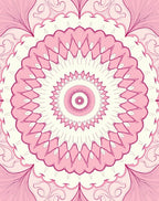 Delicate Pink Mandala Pattern Rug
