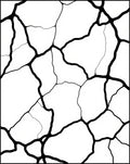 Cracked Linework Abstract Monochrome Design Rug