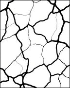 Cracked Linework Abstract Monochrome Design Rug