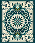 Intricate Teal Blossom Mandala Rug