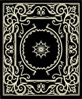 Ornate Floral Black Cream Scroll Rug
