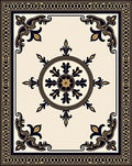 Classic Filigree Sunburst Border Design Rug