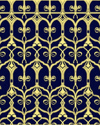 Golden Yellow Art Nouveau Lattice Rug