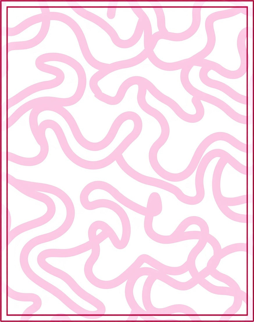 Abstract Pink Swirls Pattern Rug