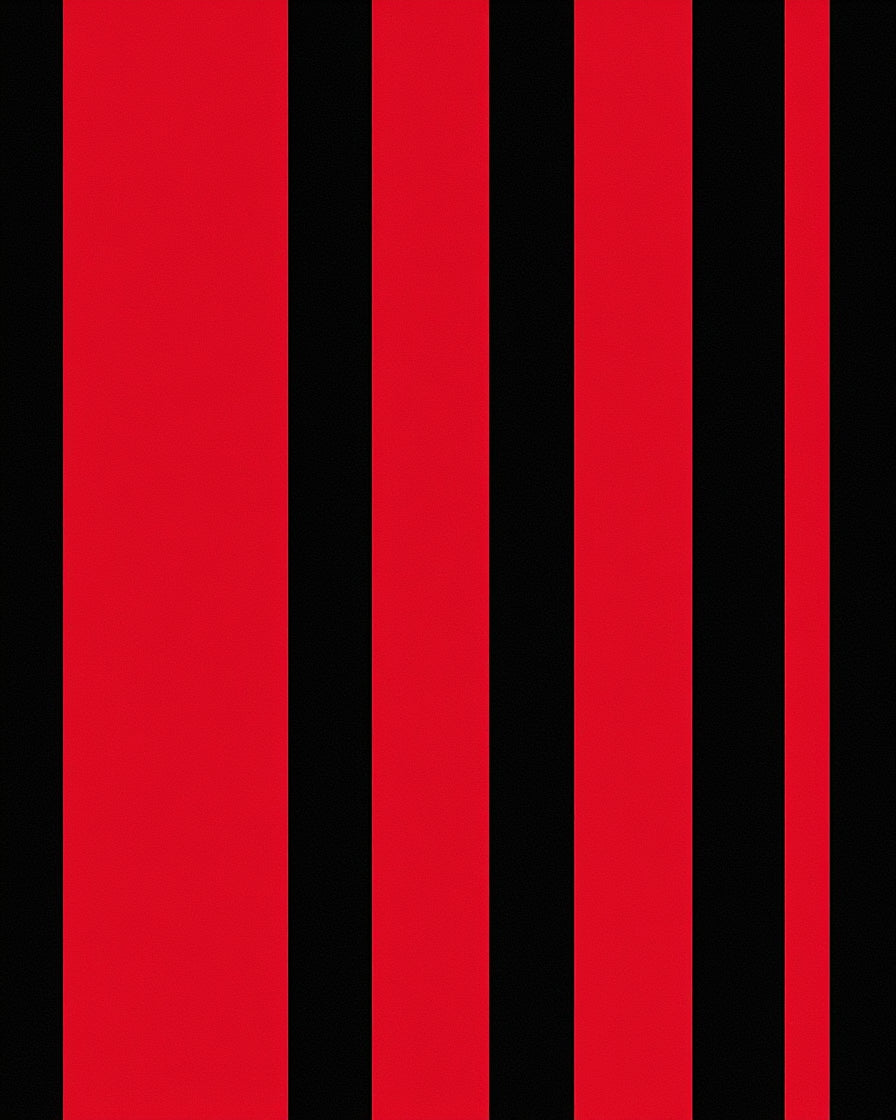 Bold Red Black Stripe Pattern Rug