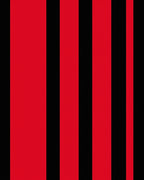 Bold Red Black Stripe Pattern Rug