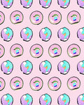 Abstract Pink Blue Circles Design Rug
