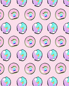 Abstract Pink Blue Circles Design Rug