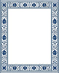 Elegant Blue Floral Border Rug