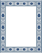 Elegant Blue Floral Border Rug