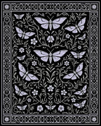 Whimsical Light Purple Butterfly Garden Rug
