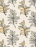 Botanical Line Art Beige Pattern Design Rug