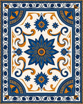 Central Floral Scrollwork Design Rug
