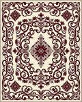 Ornate Floral Scrolling Vine Pattern Rug