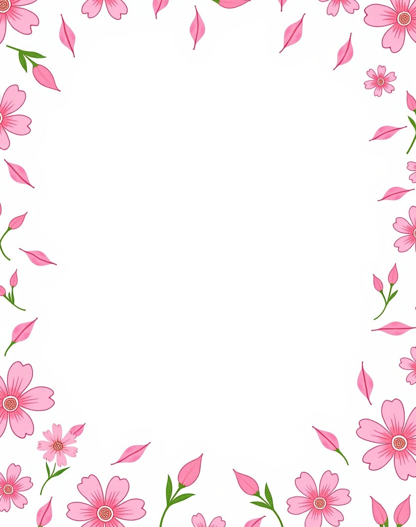Pink Floral Garden Pattern Rug
