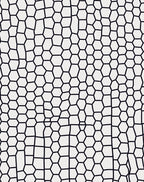 Black Geometric Honeycomb Pattern Rug