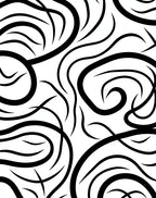 Abstract Black Wave Pattern Design Rug