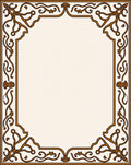 Elegant Swirling Leaf Scroll Border Rug