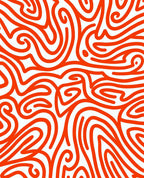Bold Orange Swirl Pattern Rug