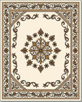 Detailed Floral Inlay Pattern Rug