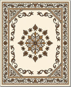 Detailed Floral Inlay Pattern Rug