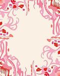 Whimsical Pink Abstract Floral Pattern Rug
