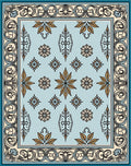 Classic Floral And Geometric Pattern Rug