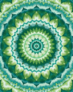 Green Emerald Kaleidoscope Pattern Rug