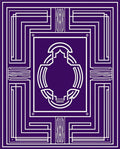 Purple Geometric Frame Design Rug